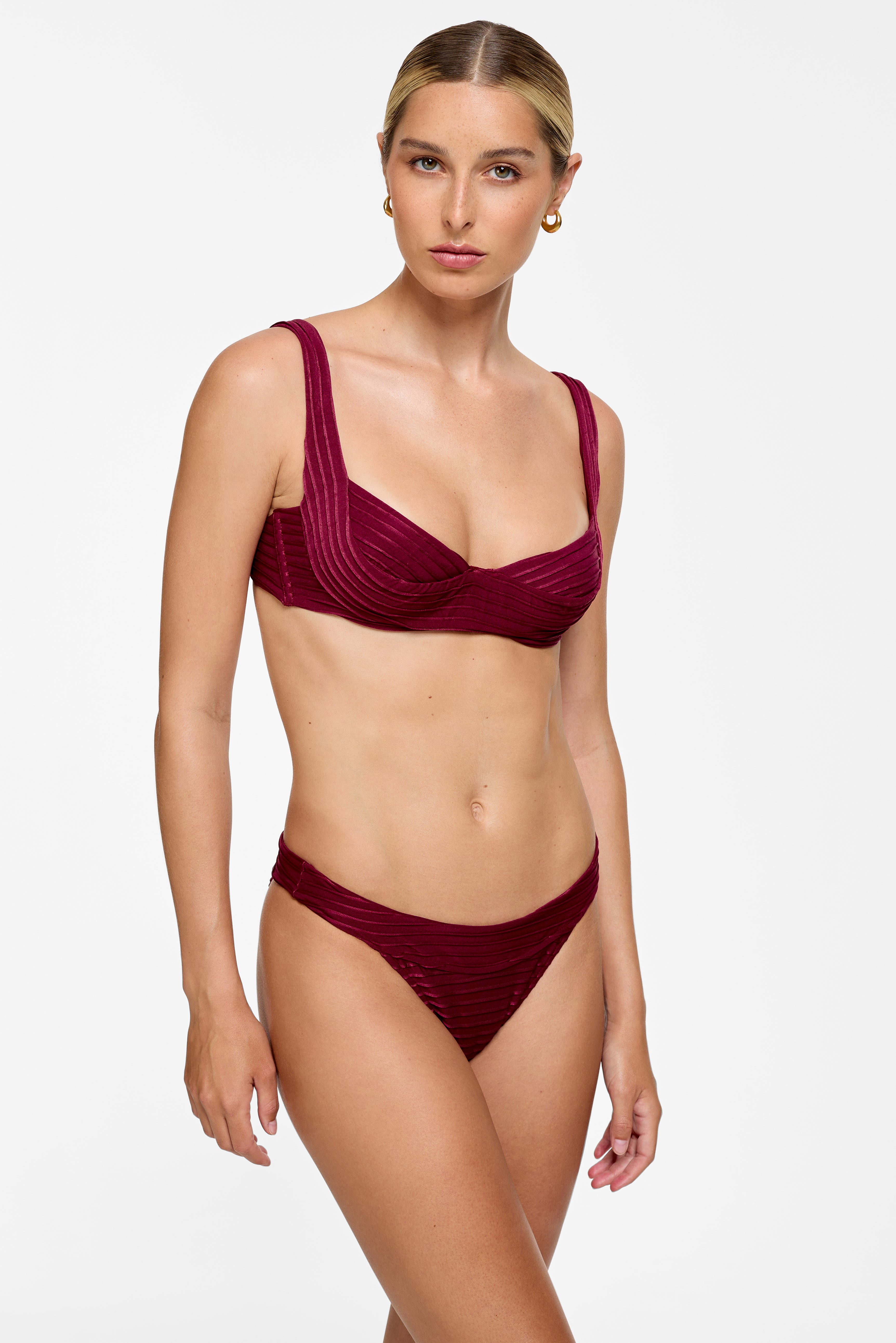 Elliot Bottom - Black Cherry Pleat