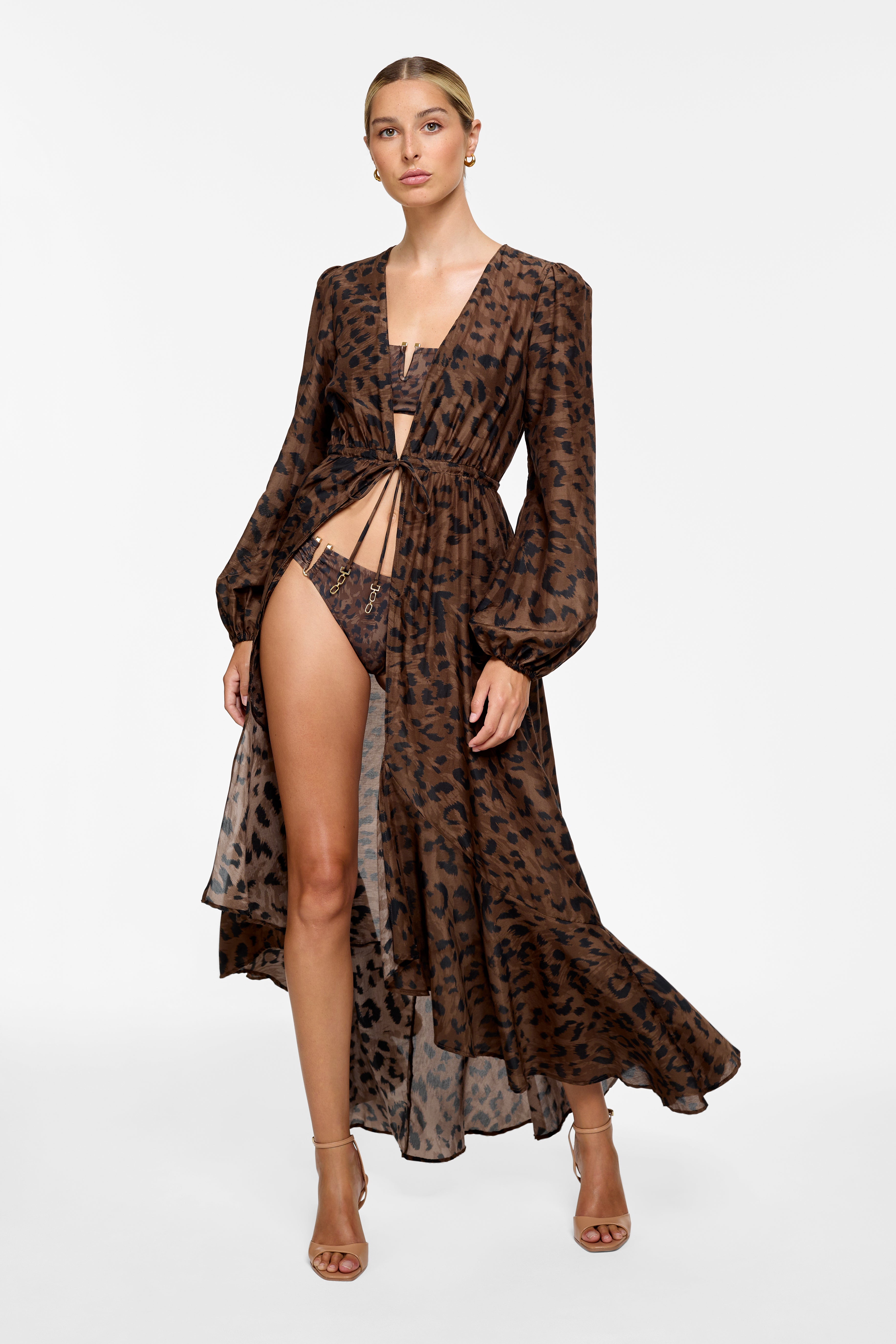 Greer Maxi Duster - Leopard