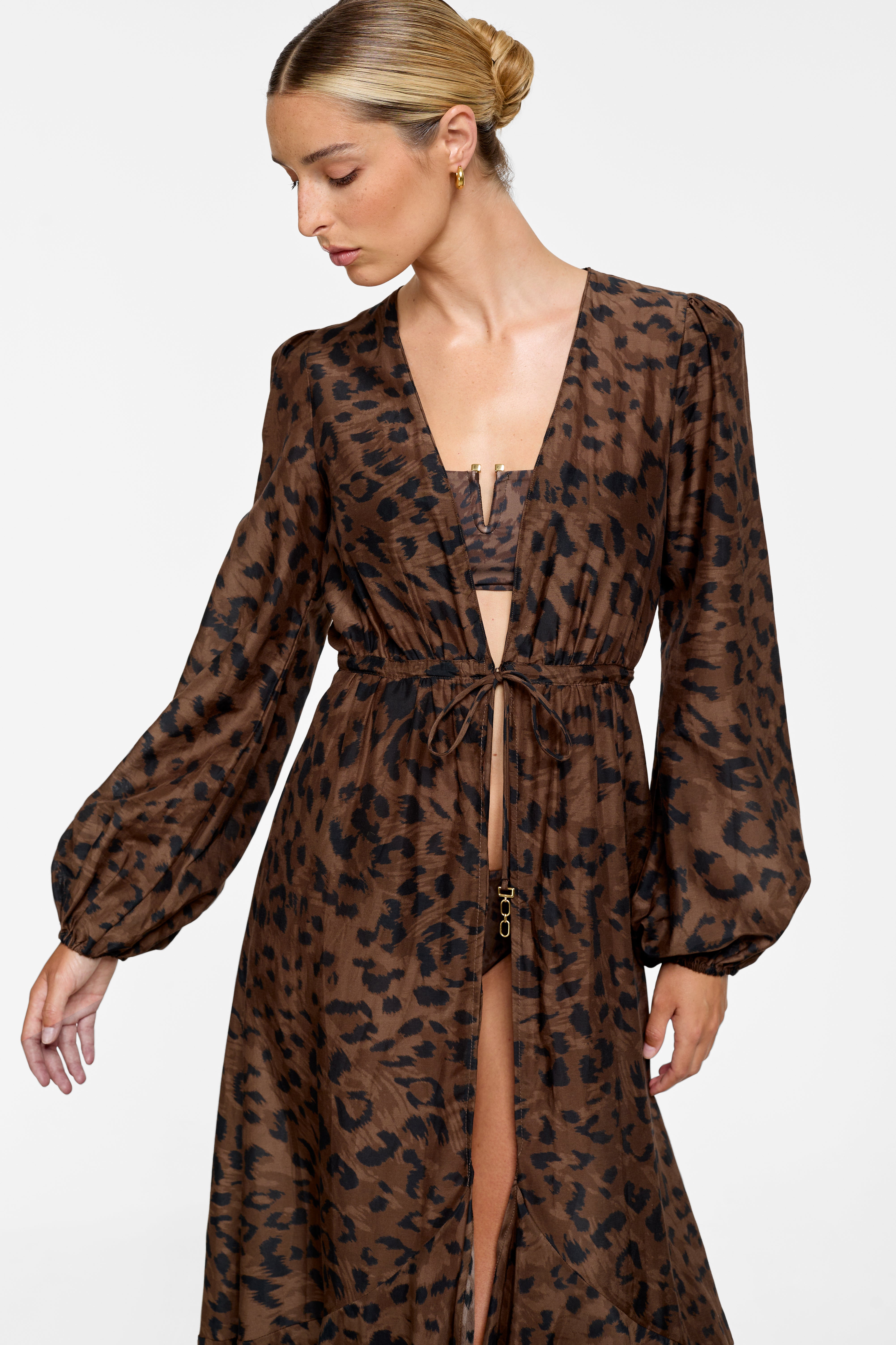 Greer Maxi Duster - Leopard