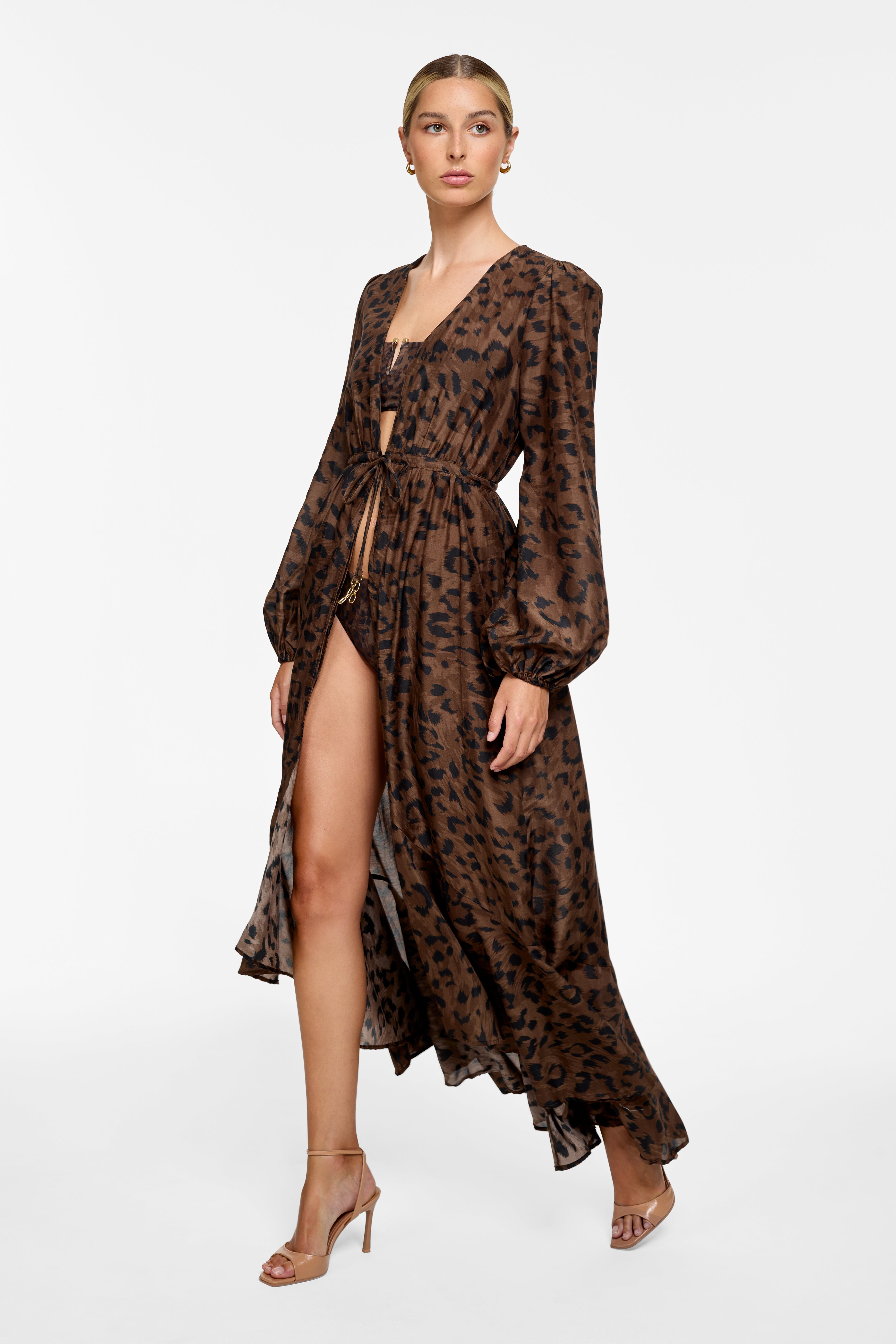 Greer Maxi Duster - Leopard