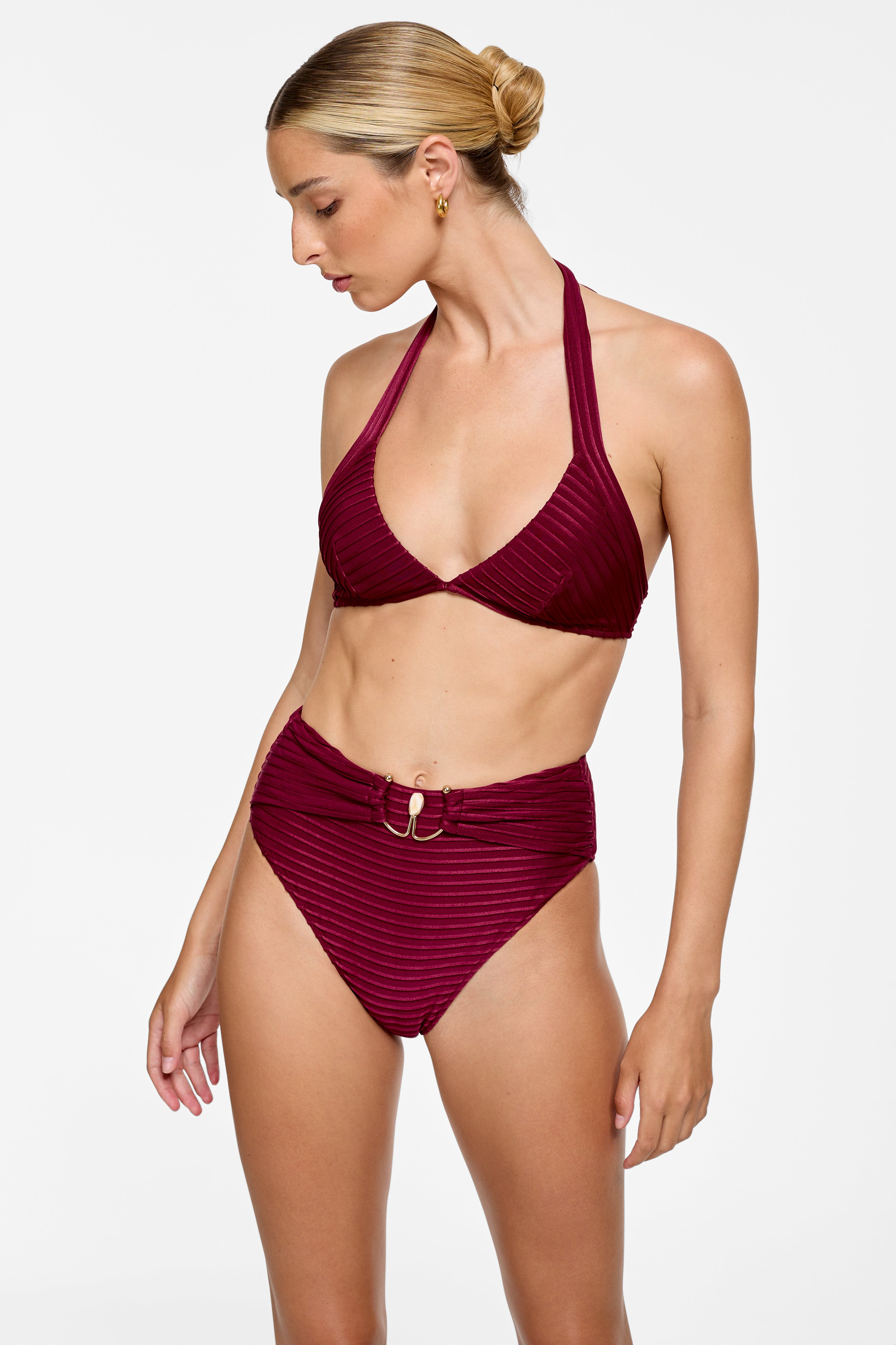 Inez Bottom - Black Cherry Pleat