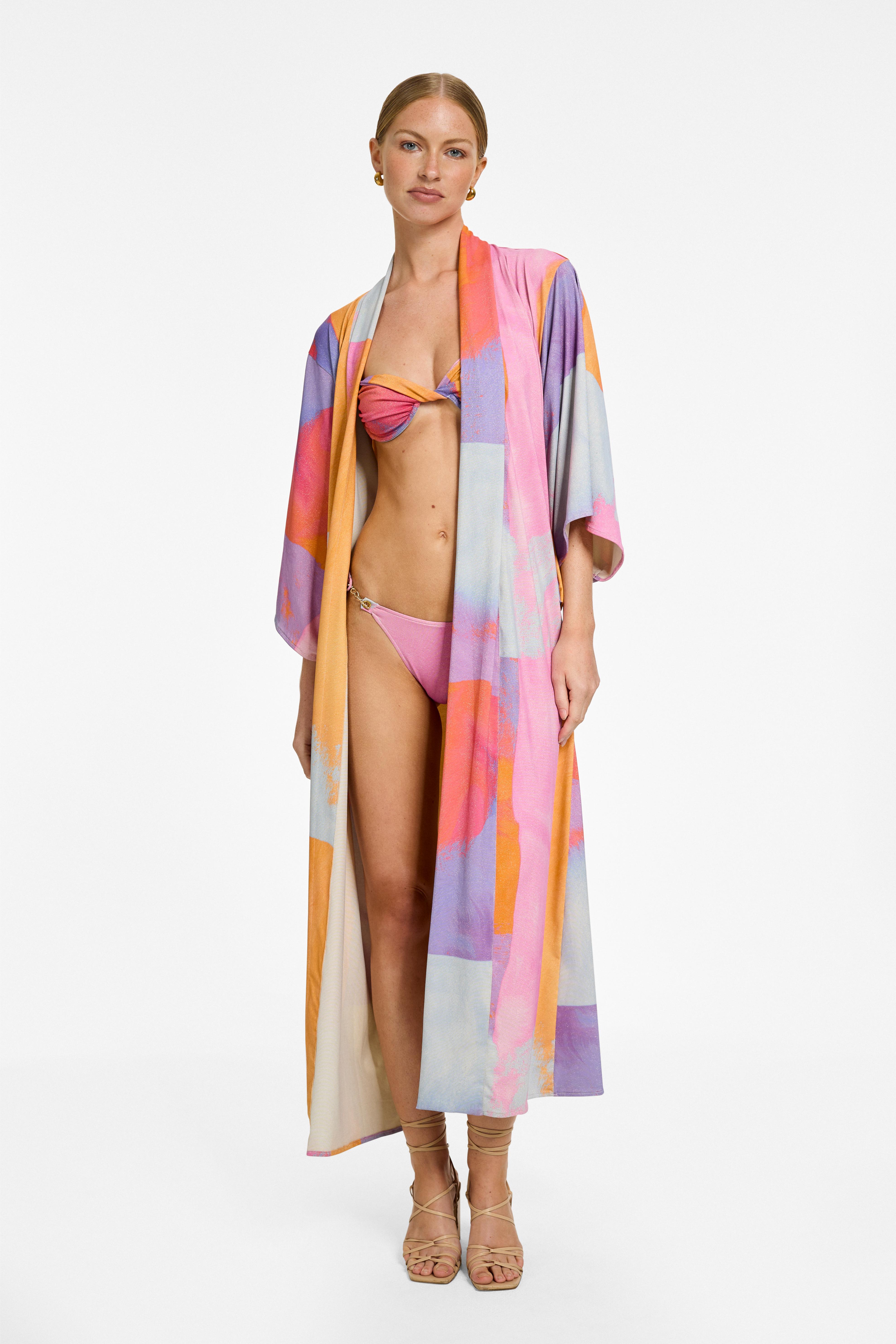 Kaylen Kimono - Abstract Lurex