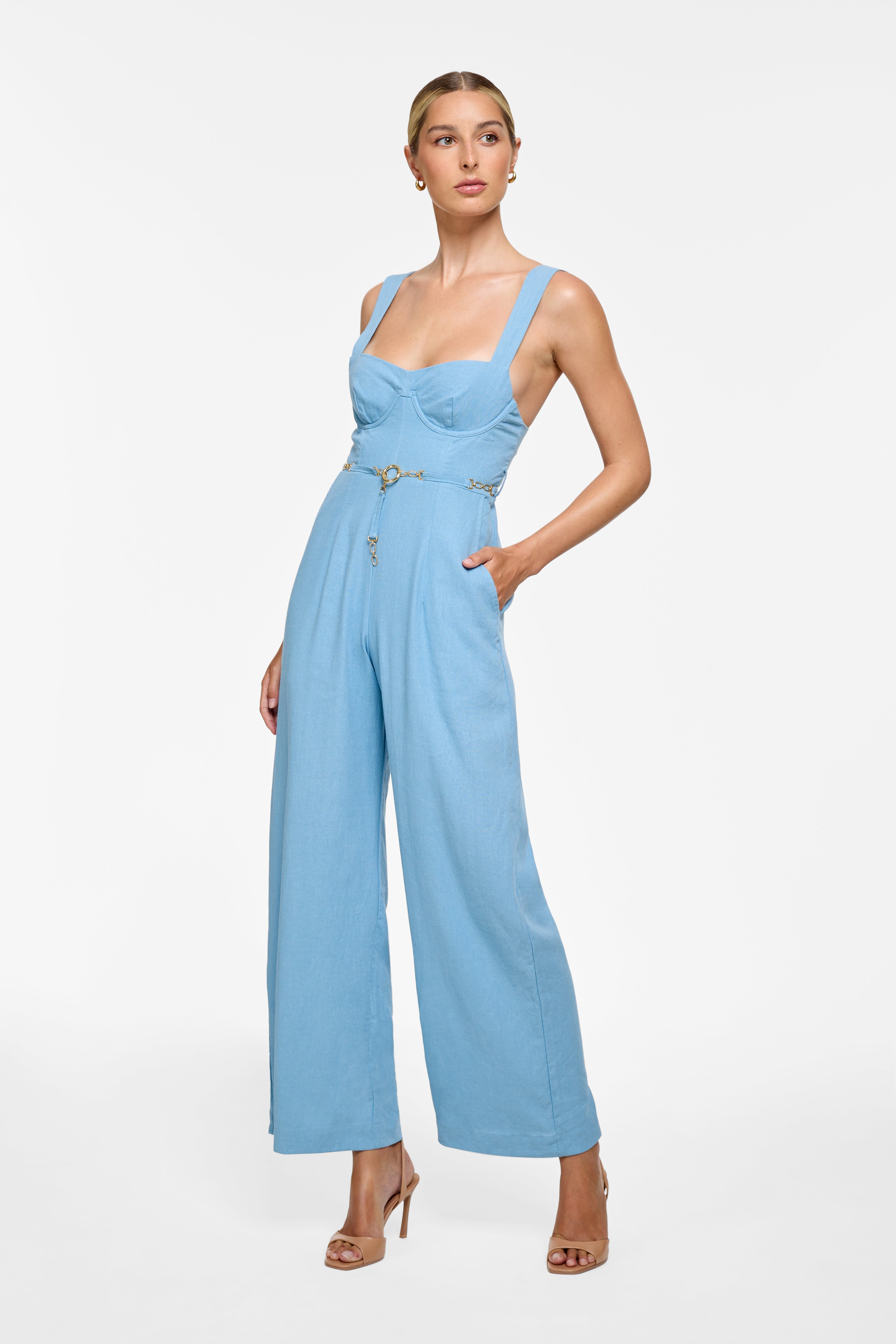 Mae Jumpsuit - Denim Linen