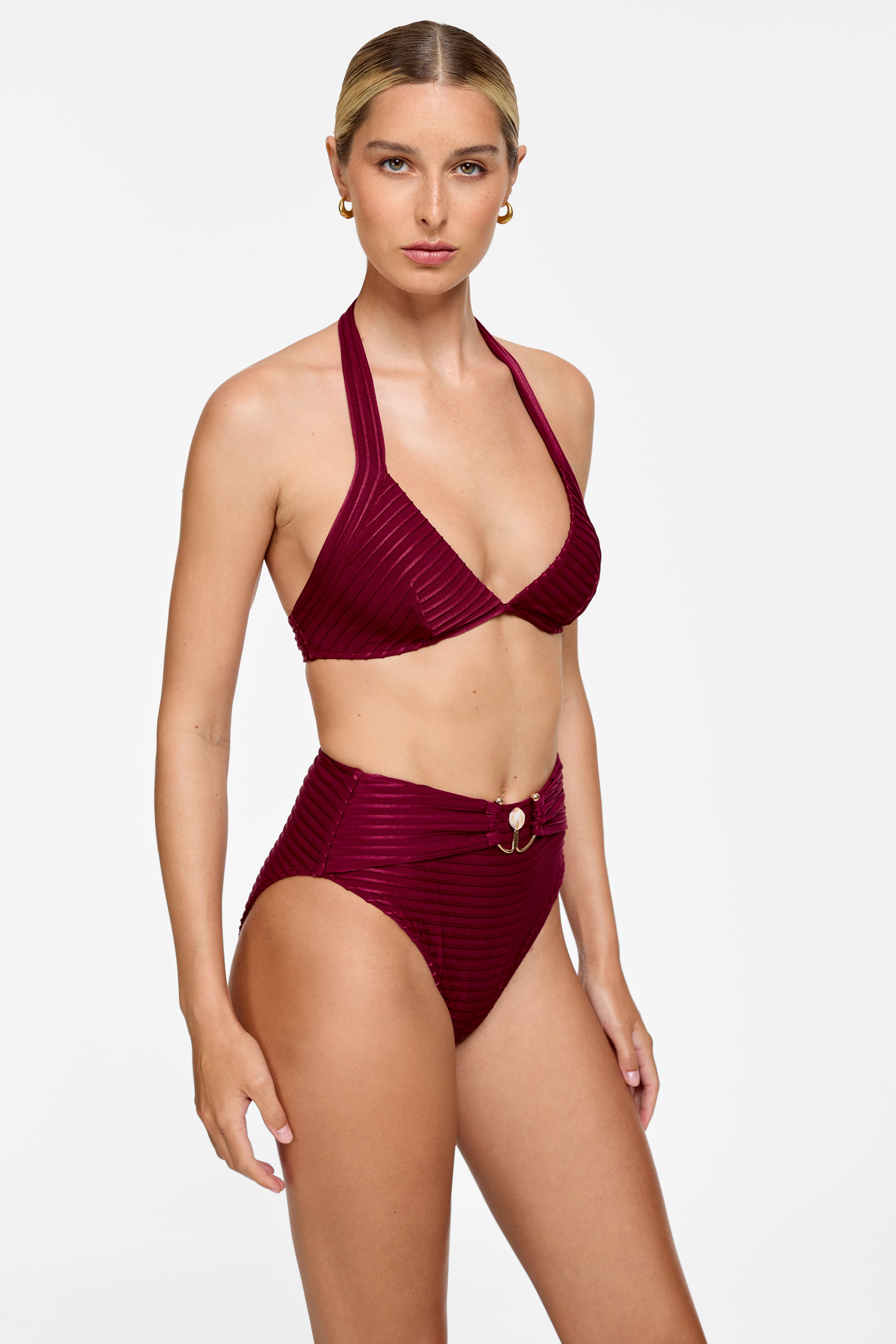 Inez Bottom - Black Cherry Pleat